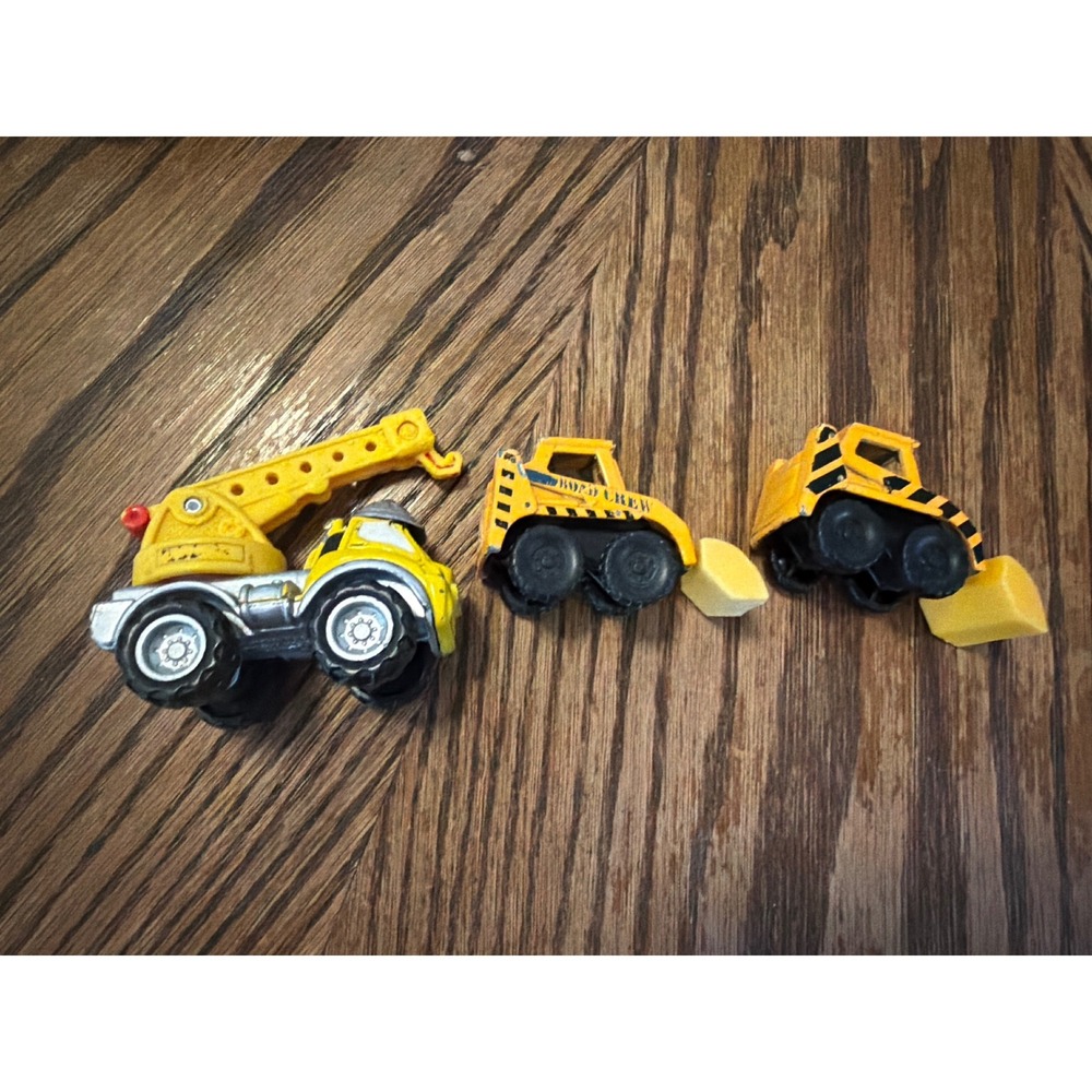 Vintage Tonka Mini Construction Vehicle Set Crane Truck and Road Crew Loaders